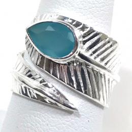 SARLS04016 Chalcedony Ring 925 Sterling Silver