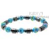 KBKR06075 Magic Blue and Black Metallic Chic Look Beads Bracelet