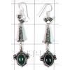 KELL09007 Beautiful Green Jade German Silver Earring