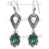 KELL09012 Geman Silver Malakite Gemstone Earring