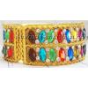 KKKT10017 Metallic broad folding bangle/bracelete with lac and stones handiwork