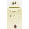 KNKS01006 Tiger Eye Stone Designer Necklace Set