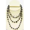 KNKS01008 Black Color Beads Long Necklace