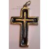 KPKQ08001 Oxidised Cross Pendant With Black Thread