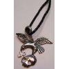 KPKQ08002 Oxidised Eagle Pendant With Black Thread