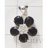 KPKS03054 Black Color Flower Shape Pendant