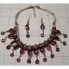 KSKQ08003 Exclusive Colour Stone Necklace With Earring Set