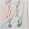 SAELS01016 Australian Opal Earrings 925 Sterling Silver