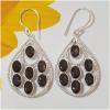 SAELS01061 Smoky Quartz Earrings 925 Sterling Silver