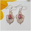 SAELS01068 Rhodonite Earrings 925 Sterling Silver