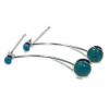 SAELS01071 Blue Copper Turquoise Earrings 925 Sterling Silver