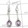 SAELS04003 Amethyst Earrings 925 Sterling Silver