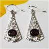 SAELS04034 Garnet Earrings 925 Sterling Silver