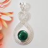 SAPLS01023 Malachite Pendant 925 Sterling Silver