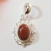 SAPLS01024 Sunstone Pendant 925 Sterling Silver