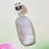 SAPMK08009 Rainbow Moonstone Blue Flash Bezel 925 Sterling Silver Pendant