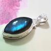 SAPMK08031 Labradorite Gemstone Handmade Plain Setting Sterling Silver Pendant