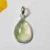 SAPMK08059 Natural Green Prehnite Gemstone Solid 925 Sterling Silver Pendant