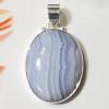 SAPMK08064 Exclusive Cabochon Gemstone Designer Blue Lace Agate Pendant Sterling Silver