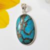 SAPMK08093 Latest Blue Copper Turquoise 925 Sterling Silver Cab Pendant