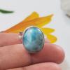 SARMK08004 Adjustable Dazzling Bezel Larimar Ring 925 Sterling Silver Company Made