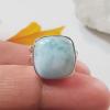 SARMK08005 Adjustable Gorgeous Larimar Gemstones Wholesale Rings 925 Sterling Silver