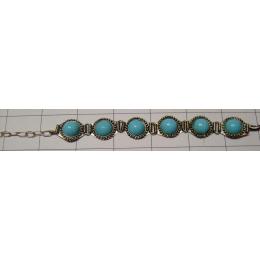 KBKQ08001 Turquoise Colour Stone Oxidised Metal Bracelet