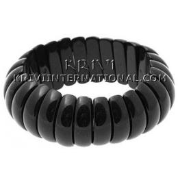 KBKR06025 Mix and Match Black Wide Band Bracelet