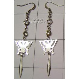 KEKQ08007 Butterfly Design Cut Stone Hanging Earring