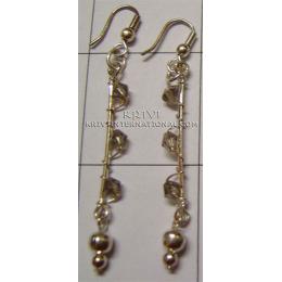 KEKQ08017 Beautiful White Metal Hanging Earrings