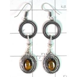 KELL09006 Lovely Tiger Eye German Silver Earring