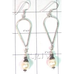 KELL09013 Lovely White Metal Jewelry Pearl Earring