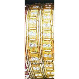 KKKT06016 Pair of Metallic bangles with Lac work