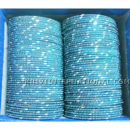 KKKT07029 8 dozen metallic bangles with mirror cut work