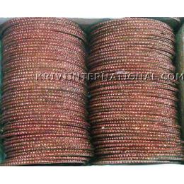 KKKT10018 8 dozen coffee colour metallic bangles with glitter work