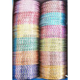 KKKT10040 12 dozen metallic bangles with shining finish and handiwork of glitter dots