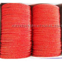 KKKT10047 Metallic red colour bangles with glitter handiwork