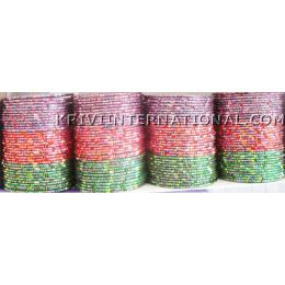 KKKT10054 Metallic bangles with multi glitter