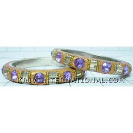 KKLK01A34 Pair of lac bangles with glitter n stone handiwork.