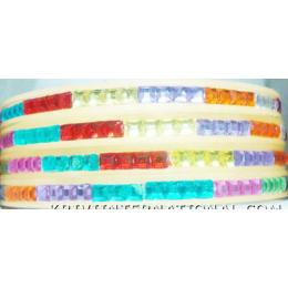 KKLK03025 A set of 4 plastic bangles with studded stones