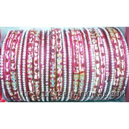 KKLK03034 3 sets of original hand painted Lac bangles