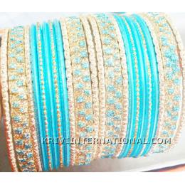 KKLK03070 4 broad and 12 thin metallic bangles