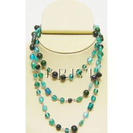 KNKS01009 Stylish Blue Color Beads Long Necklace