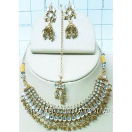 KNLK04010 Indian Designer Necklace Earring Set