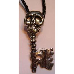 KPKQ08003 Oxidised Skeleton Pendant With Black Thread