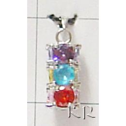 KPKS03053 Beautiful Long Round Shape Cut Stone Pendant