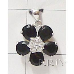 KPKS03054 Black Color Flower Shape Pendant