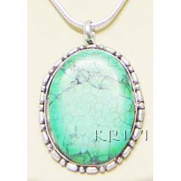 KPKS03061 Wholesale Turquoise Color Stone Fashion Pendant