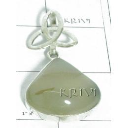 KPLL08004 Stylish White Metal Onyx Pendant