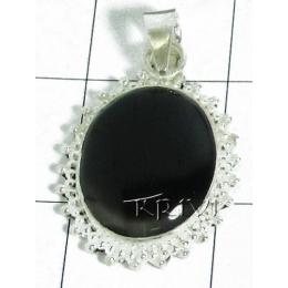 KPLL08005 Luxirious White Metal Onyx Pendant